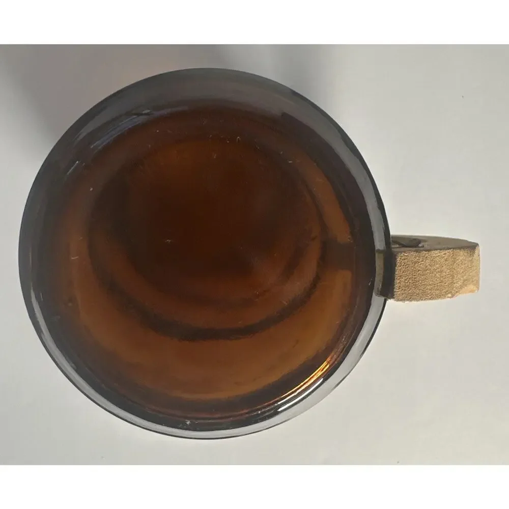 Vintage Six Flags Over Georgia Atlanta Amber Glass, Wood And Metal Collector Cup